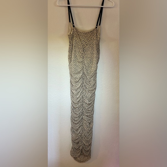 Endless Blu Midi Dress small black polka dots, ruched - Picture 9 of 9